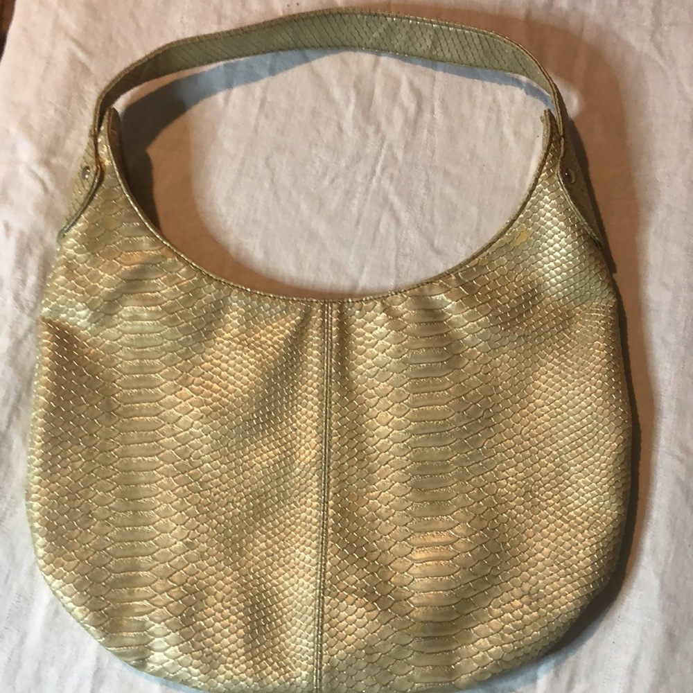 Woman’s Devi kroell Y2k for target  spring designer gold snakeskin shoulder bag
